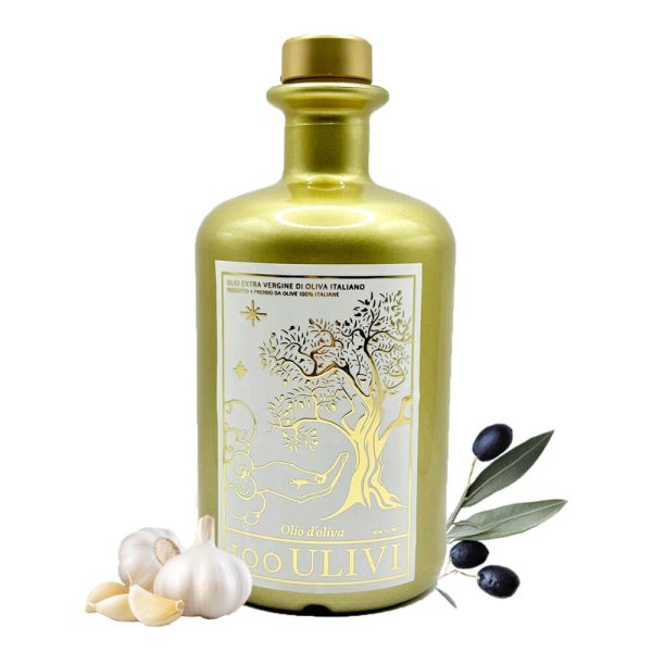 Extra Virgin Olive Oil with Garlic- 100 Ulivi (500 ml)